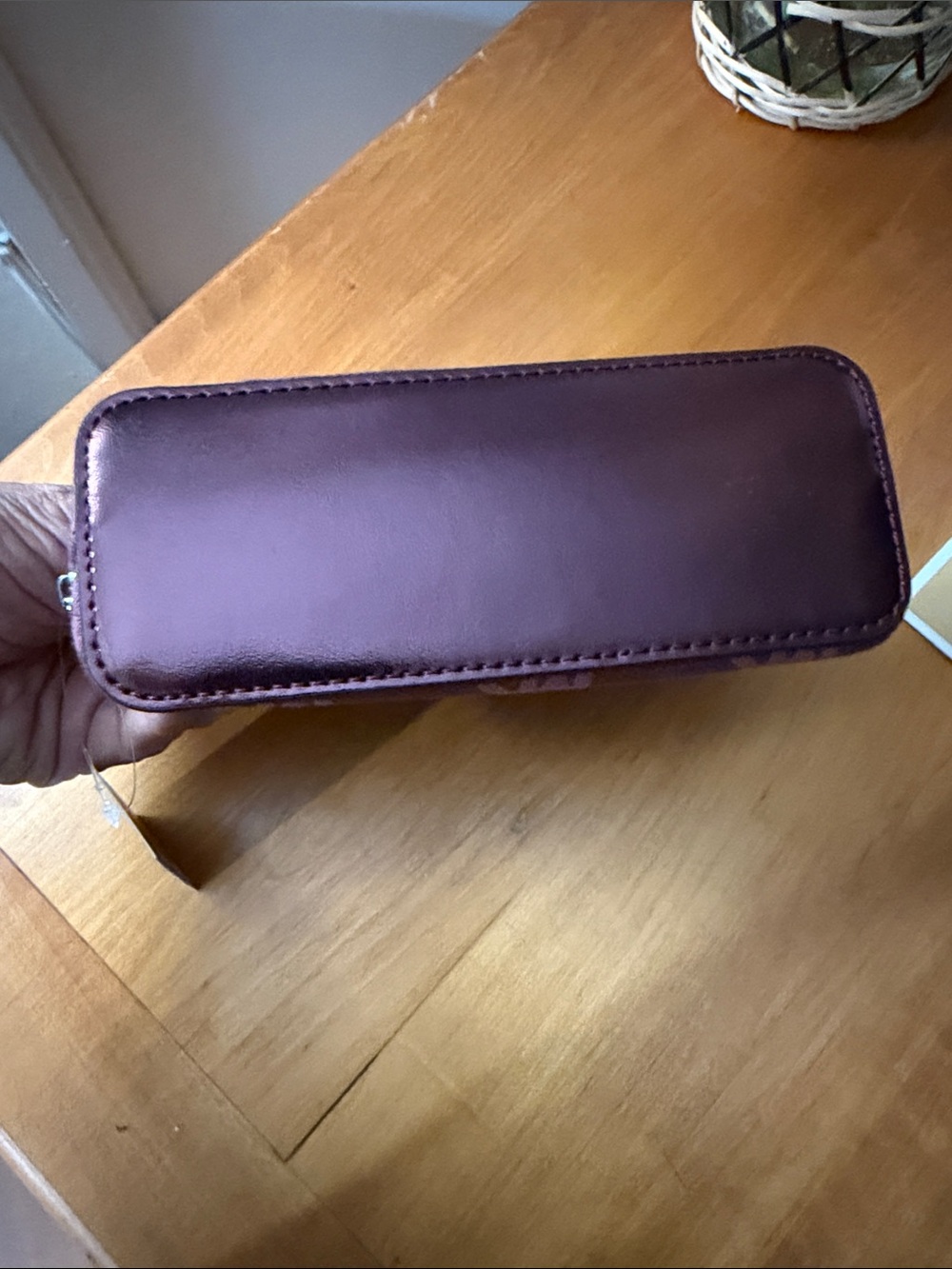 Michael Kors Oxblood MK Logo Cosmetic Case - Picture 4 of 14